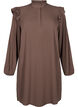 Short dress with ruffles and glitter, Brown, Packshot image number 0