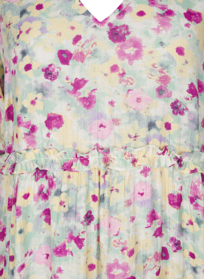 Short summer dress with floral print, Vanilla, Packshot image number 2