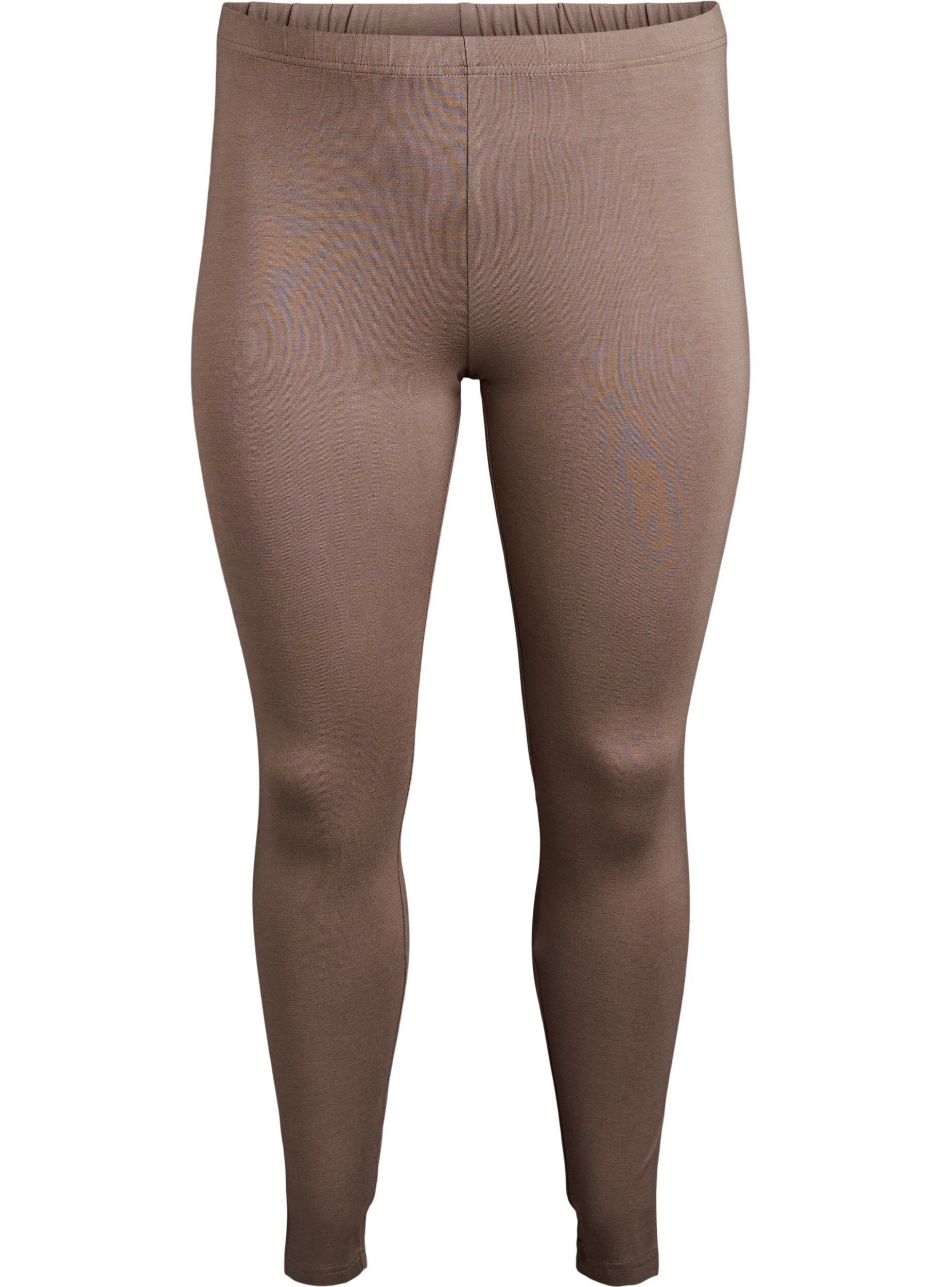 Zizzifashion Basic leggings in viscose, Brown, Packshot image number 0