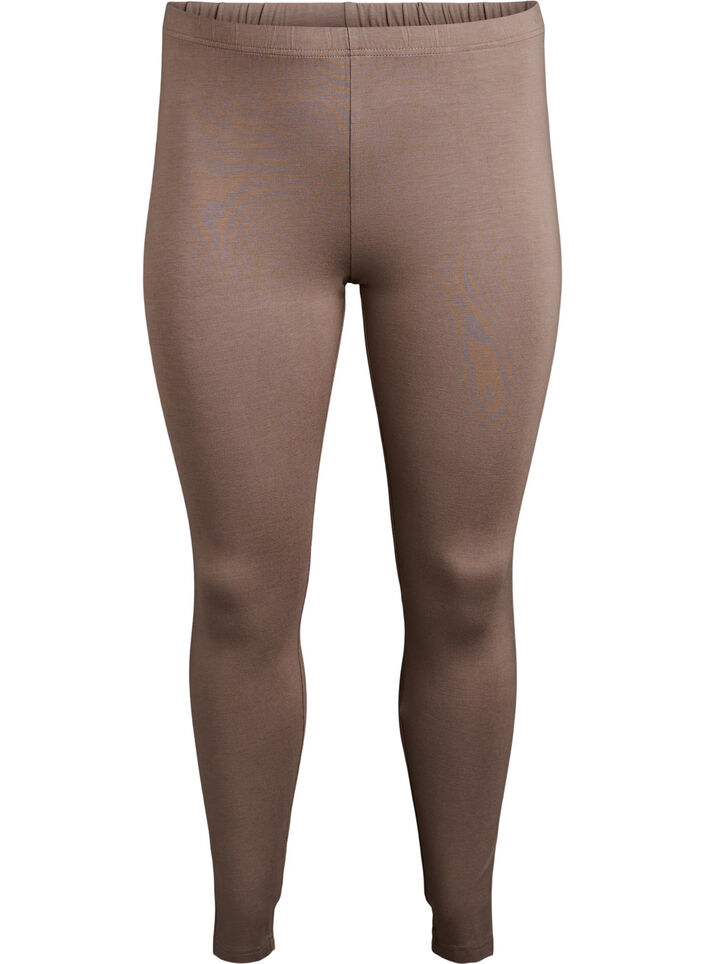 Basic leggings in viscose, Brown, Packshot image number 0