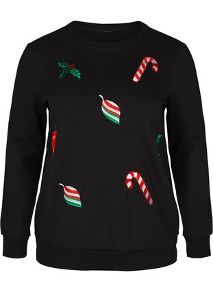 Christmas sweater, Black, Packshot image number 0