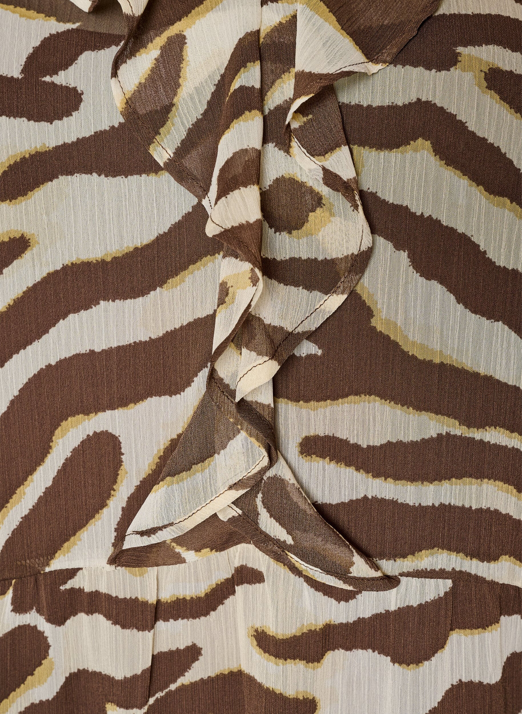 ZizzifashionMidi dress with ruffle details and V-neck, Brown, Packshot image number 2