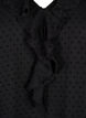 Tunic with ruffles and dotted texture, Black, Packshot image number 2