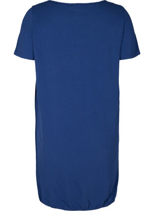 Short-sleeved dress in cotton, Twilight Blue, Packshot image number 1