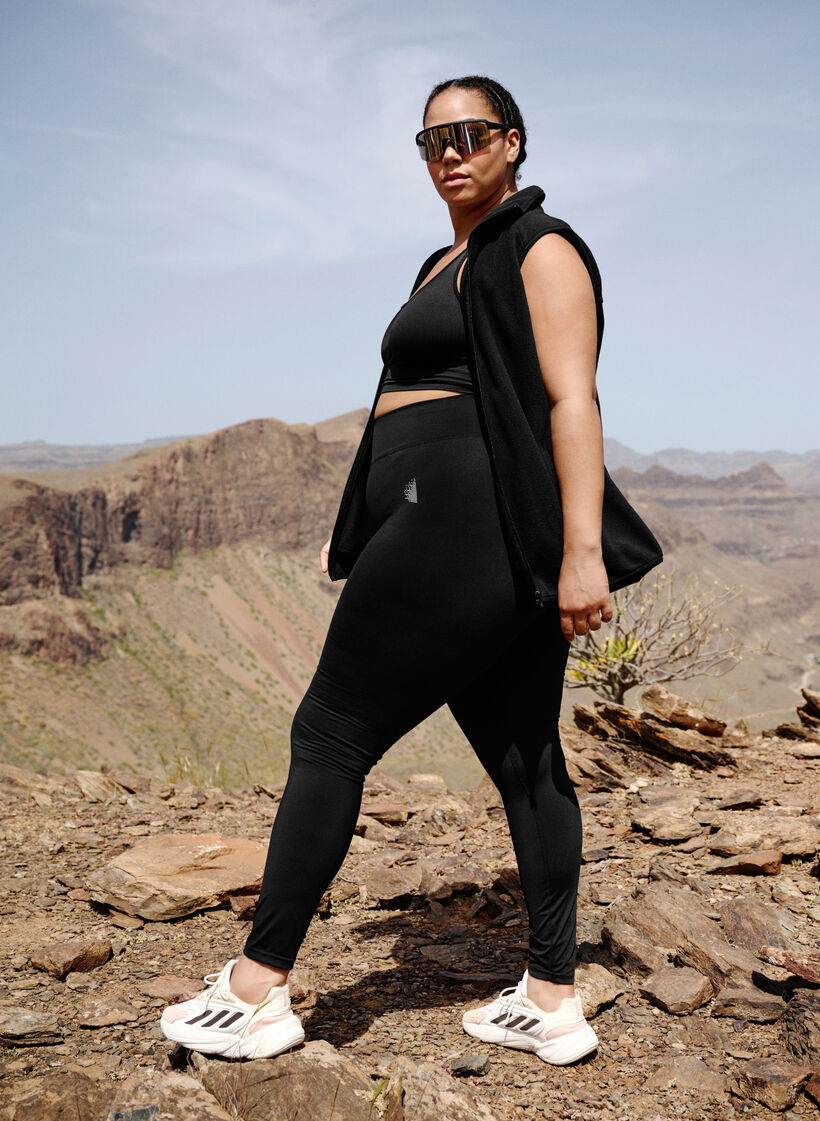 Cropped basic workout leggings, Black, Image image number 0