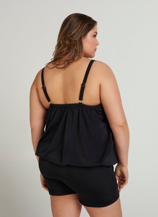 Loose tankini with adjustable straps, Black, Model image number 0