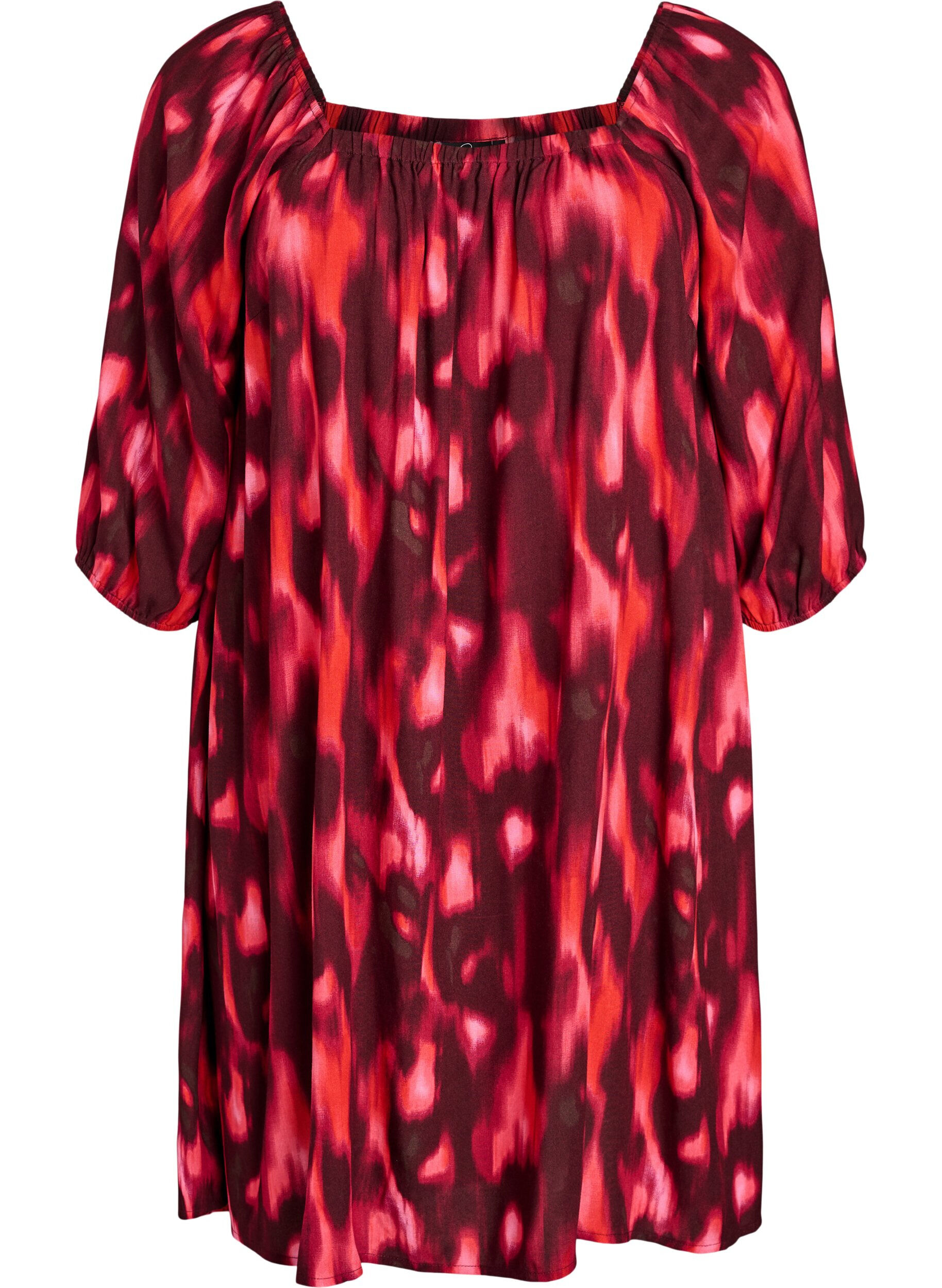 Zizzifashion Beach dress in viscose with print, Pink, Packshot image number 0
