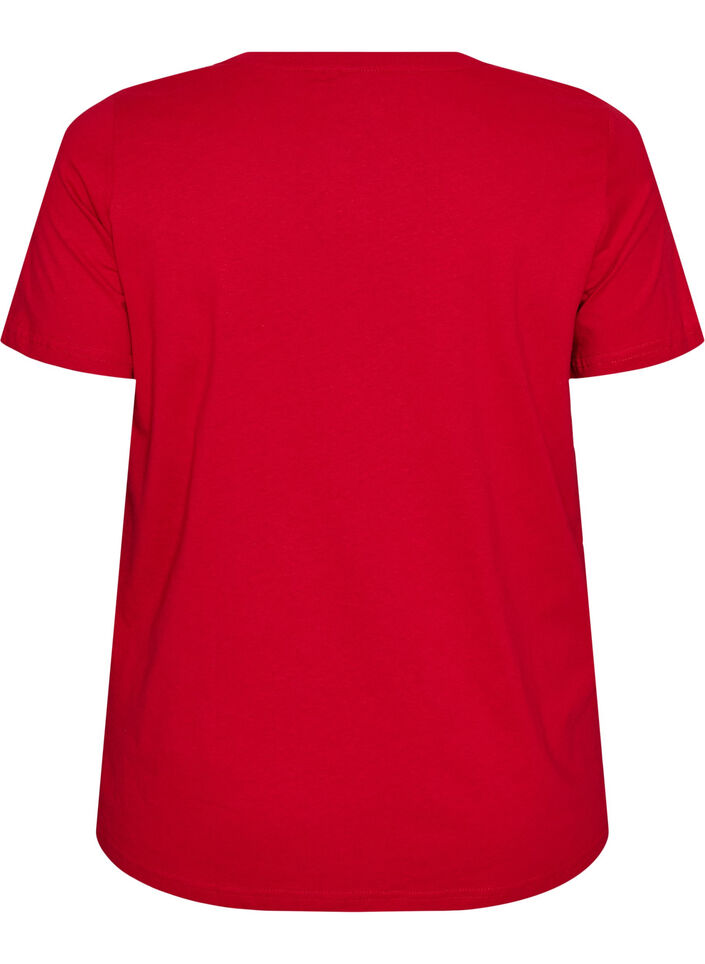 Christmas t-shirt in organic cotton, Red, Packshot image number 1