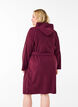 Morning robe with zipper and hood, Dark Bordeaux, Model image number 2