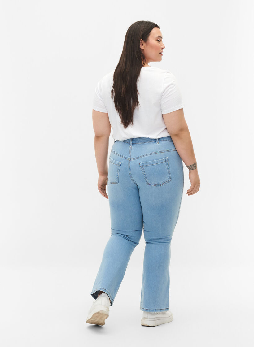 High-waisted Ellen bootcut jeans, Light Blue, Model image number 1