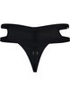 Coated thong with string, Black, Packshot image number 1