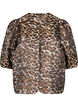 Jacquard Leo jacket with puff sleeves, Brown Leo AOP, Packshot image number 0