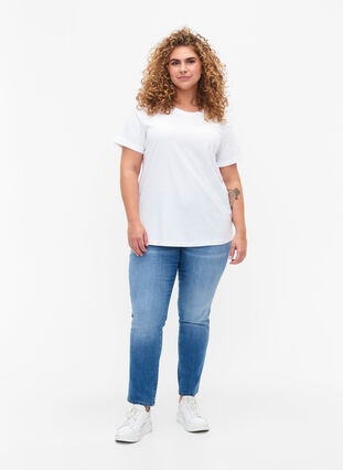Basic cotton t-shirt, Bright White, Model image number 2