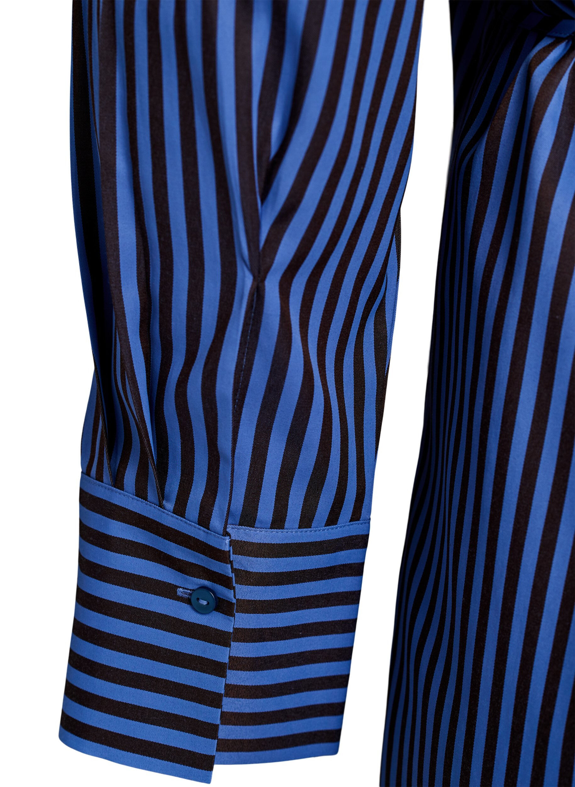 ZizzifashionStriped shirt with a wrap effect and a tie-belt, Blue, Packshot image number 4