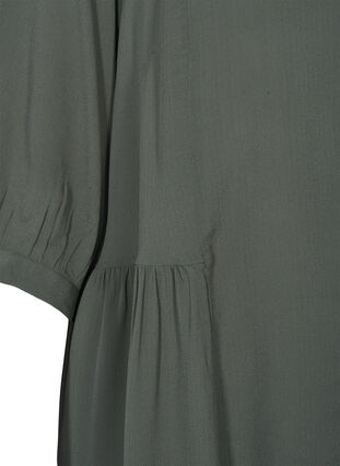 Viscose tunic with 3/4 sleeves, Thyme, Packshot image number 3