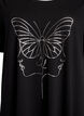 Midi nightgown in organic cotton, Black, Packshot image number 2