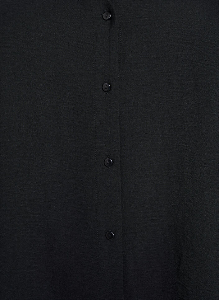 Shirt Blouse with V-Neck and 3/4 Sleeves, Black, Packshot image number 2