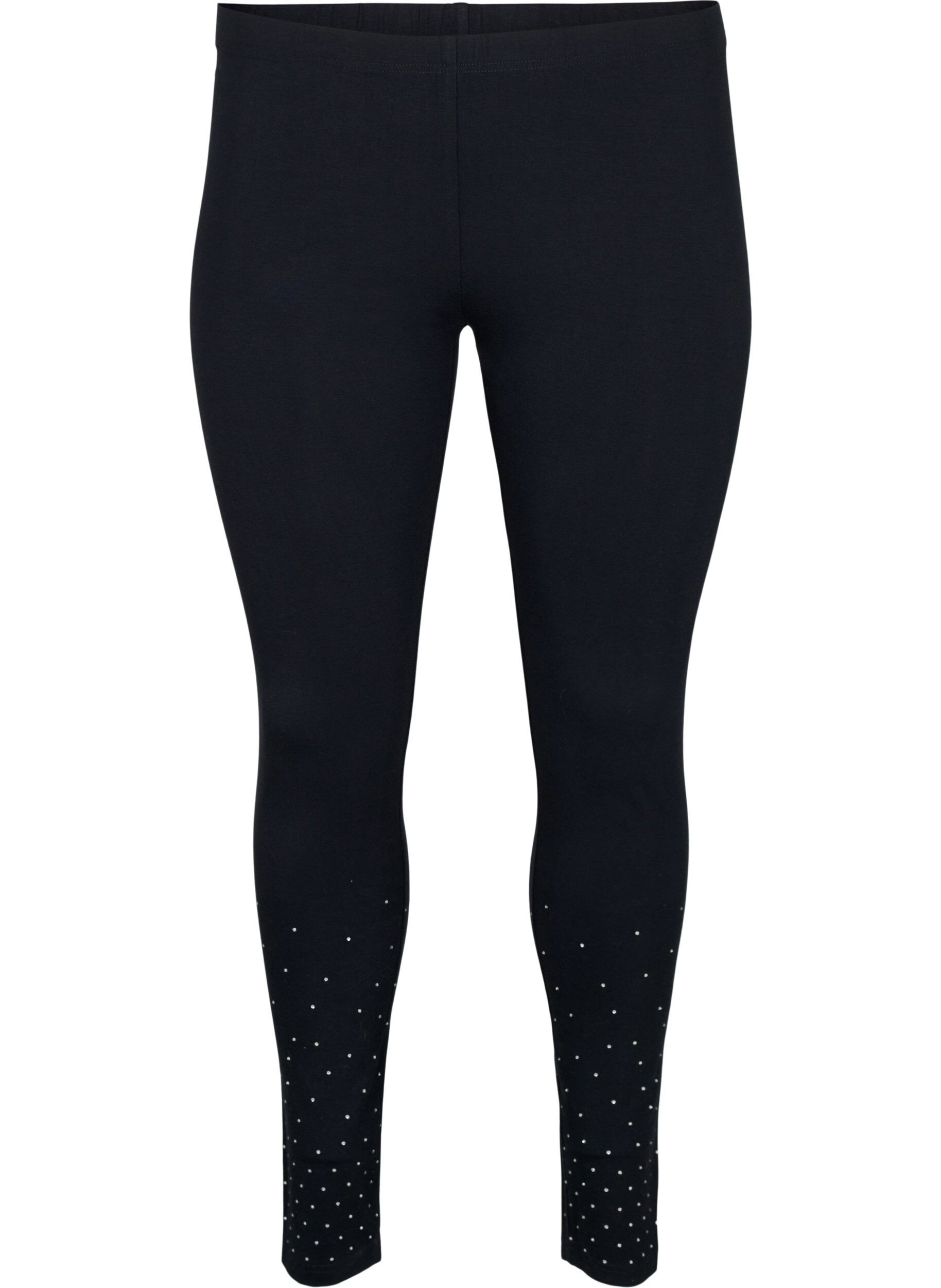 Zizzifashion Viscose leggings with dots, Black, Packshot image number 0