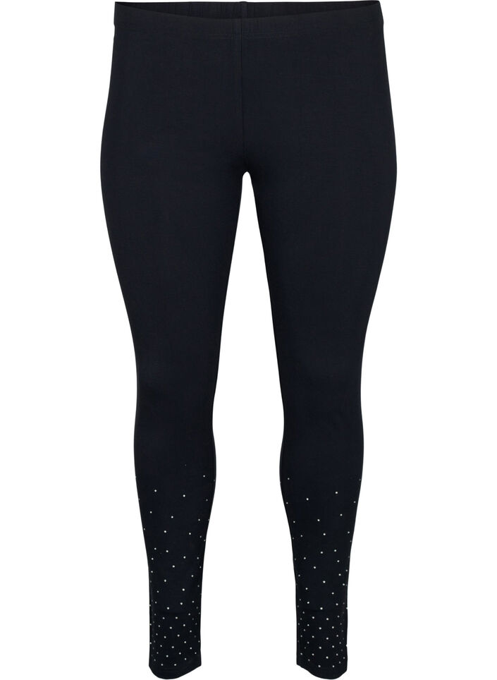 Viscose leggings with dots, Black, Packshot image number 0