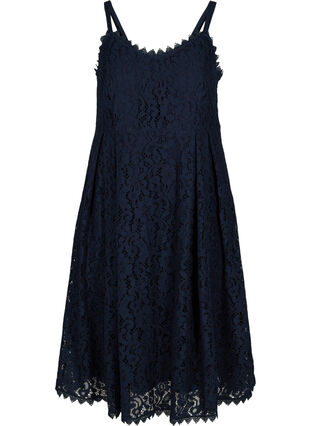 Sleeveless lace midi dress, Navy Blazer, Packshot image number 0