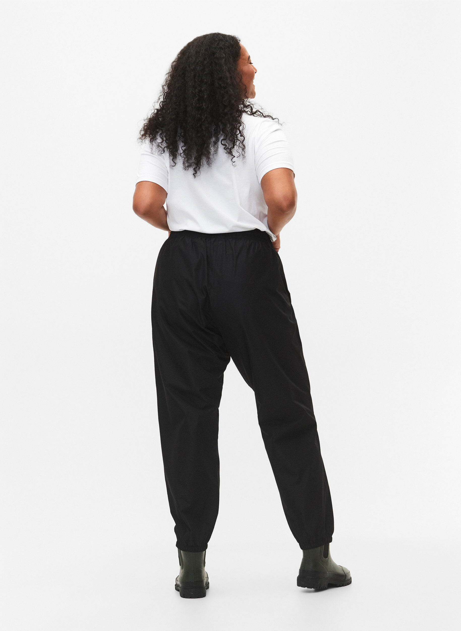 ZizzifashionRain pants with elastic and drawstring, Black, Model image number 1