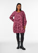 Short cotton dress with an elasticated hem and long sleeves, Dark Bordeaux, Model image number 1