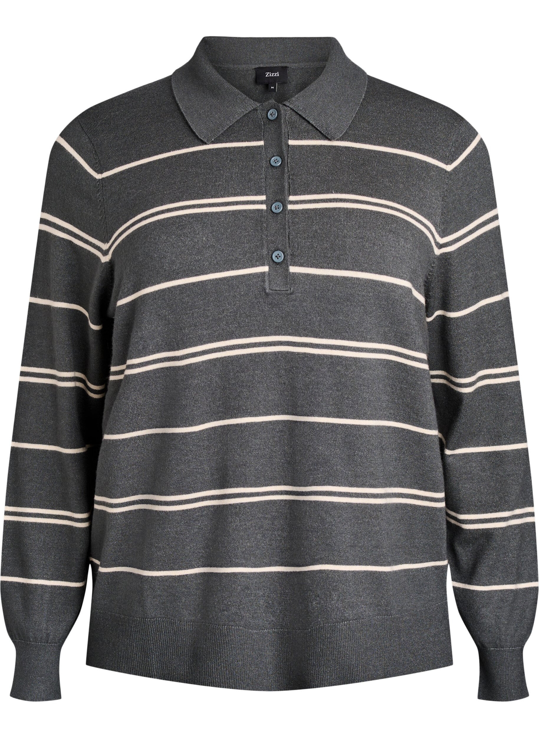 Knit blouse with collar