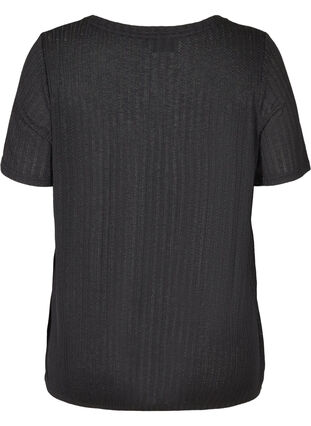 T-shirt with elasticated hem, Black, Packshot image number 1