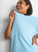 Knitted blouse with short sleeves, Light Blue, Model image number 3