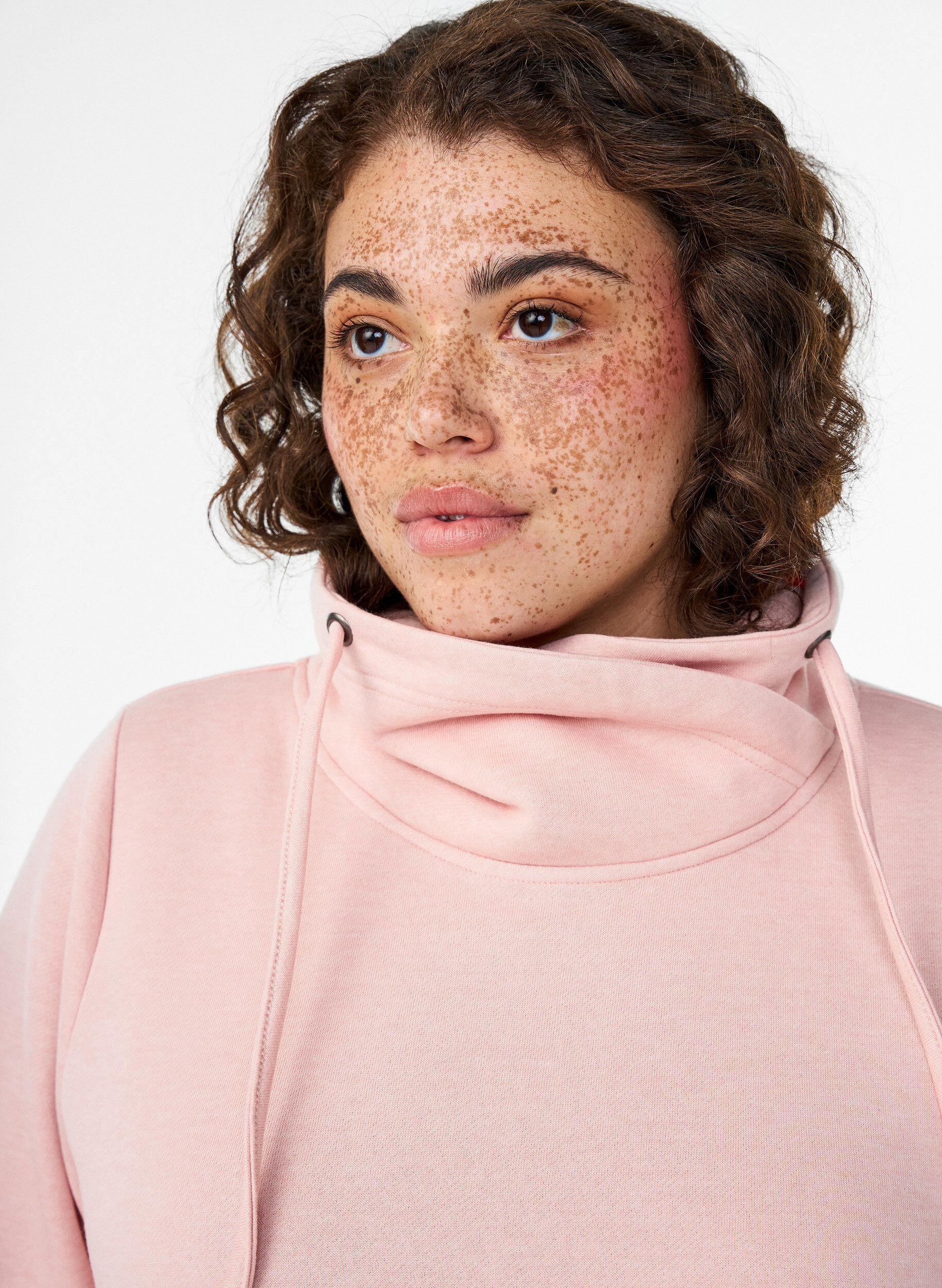 ZizzifashionSweatshirt with high collar and pockets, Red, Model image number 3