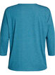 Jersey blouse with 3/4 sleeves, Blue, Packshot image number 1