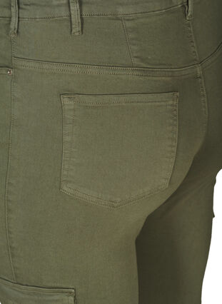 Ankle length cotton trousers, Army green , Packshot image number 3
