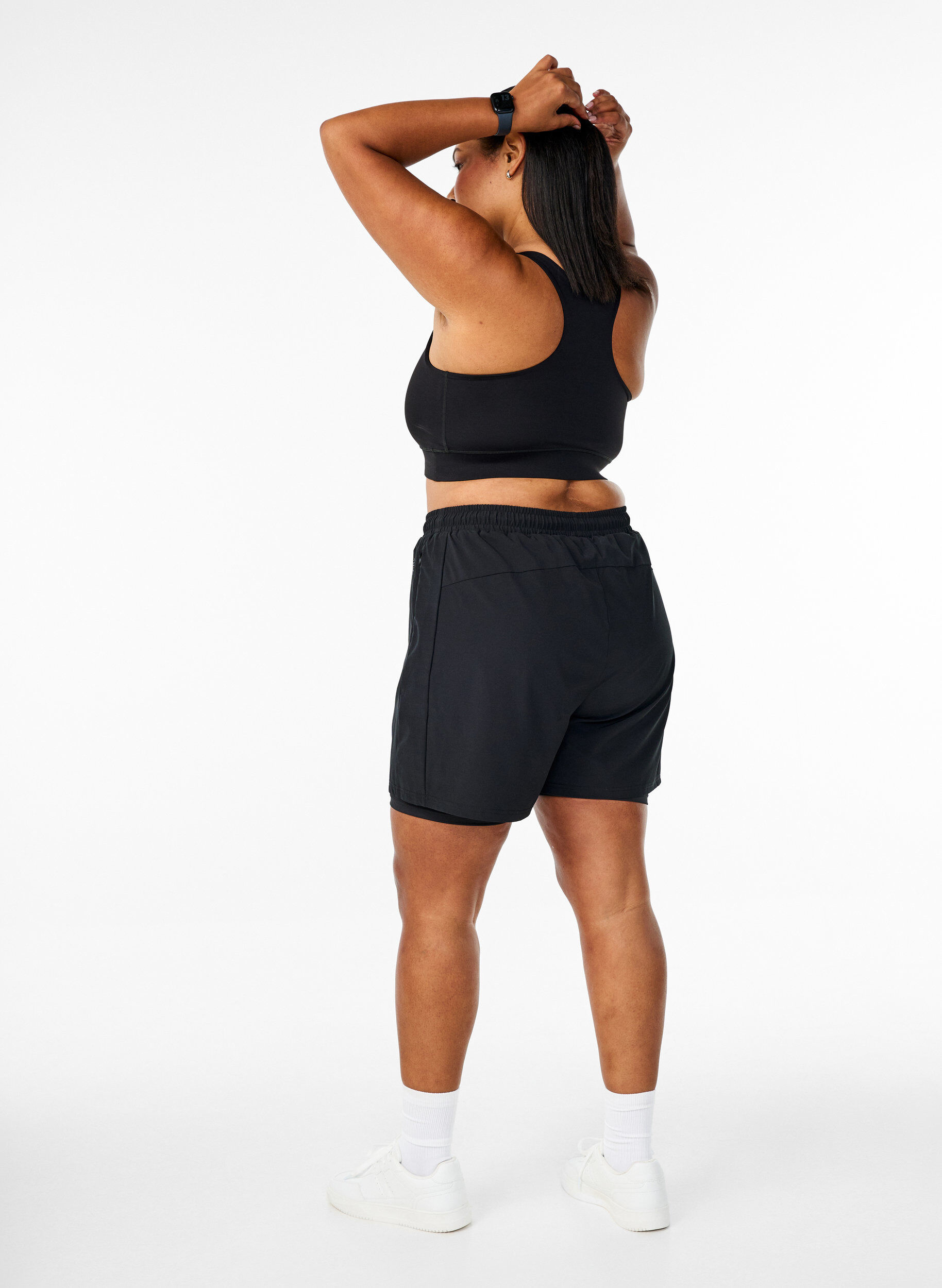 Zizzifashion Training shorts with inner shorts, Black, Model image number 2