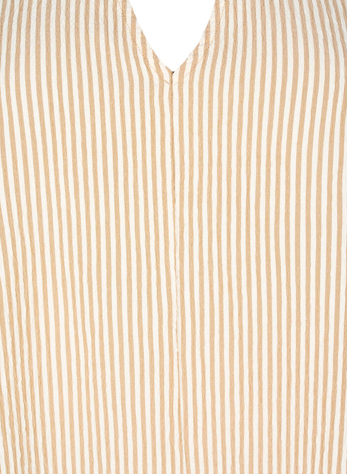 Striped dress with 3/4 sleeves, Camel Stripe, Packshot image number 2