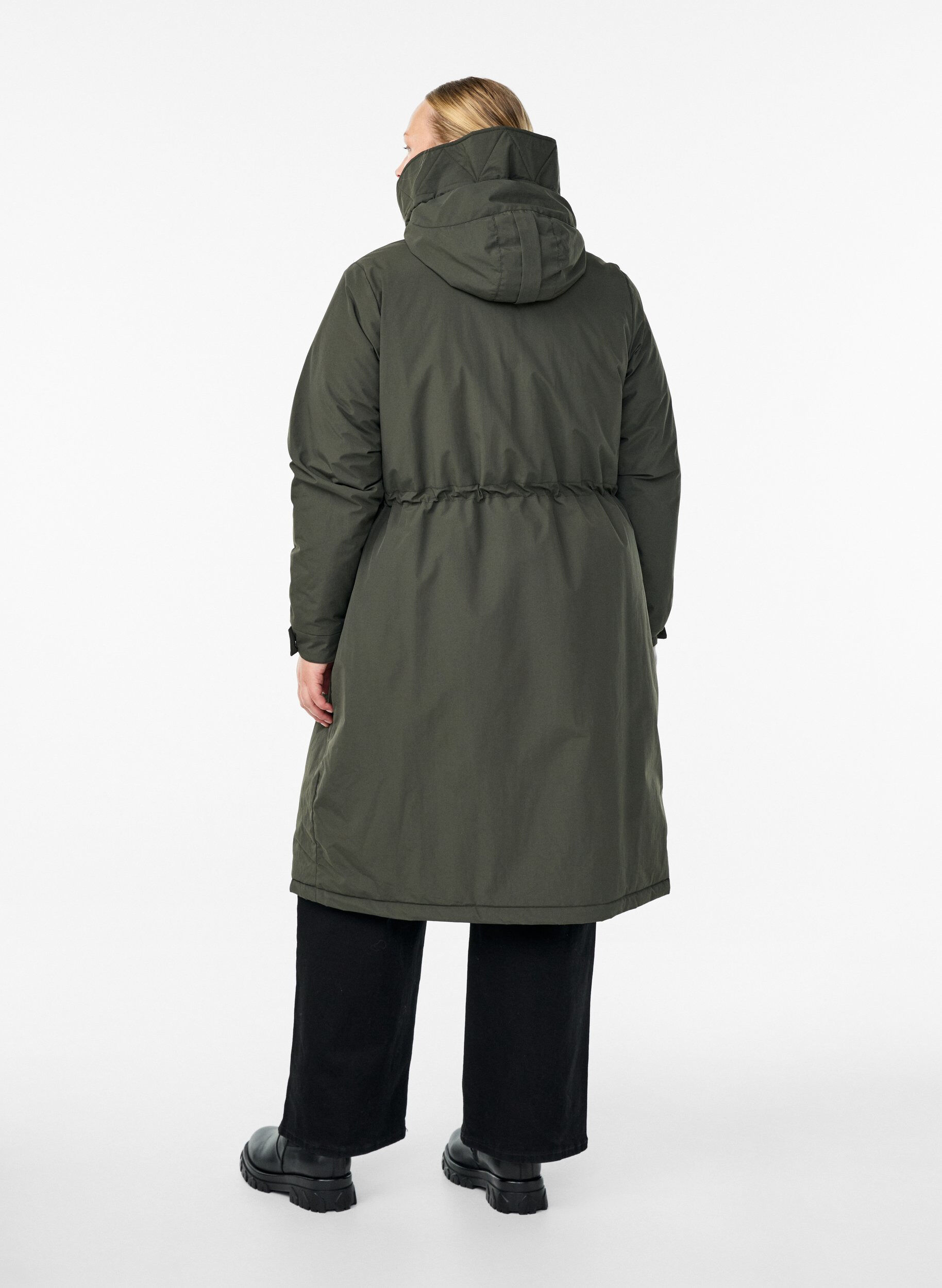 Zizzifashion Parka with hood and adjustable waist, Green, Model image number 2