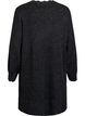 Short knitted dress with wavy hem and slits, Dark Grey, Packshot image number 1