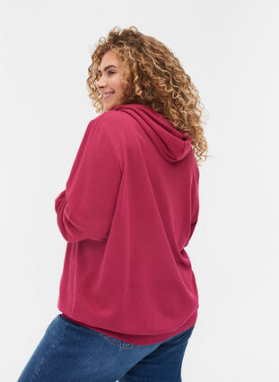 Sweatshirt with hood and pockets, Sangria, Model image number 1