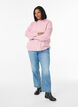 Ribbed jumper with puff sleeves and buttons, Red, Model image number 1