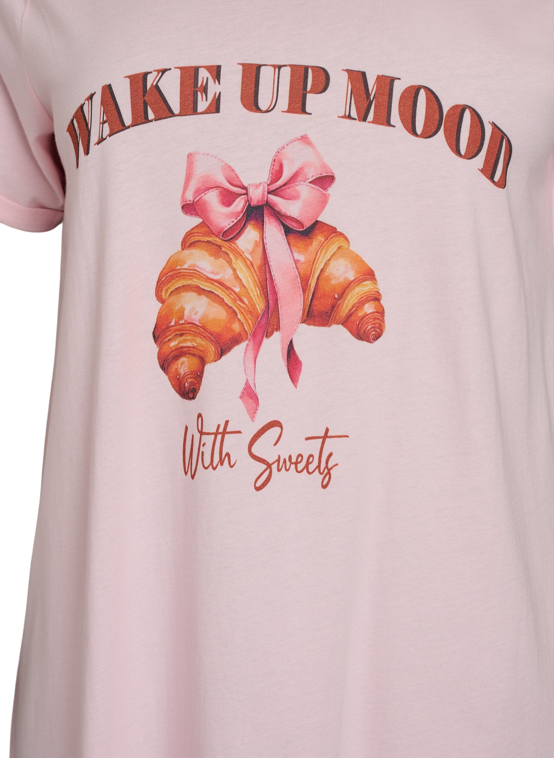 Zizzifashion Short-sleeved nightgown in organic cotton, Pink, Packshot image number 2