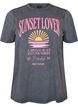 Cotton T-shirt with front print and a washed look, Grey, Packshot image number 0