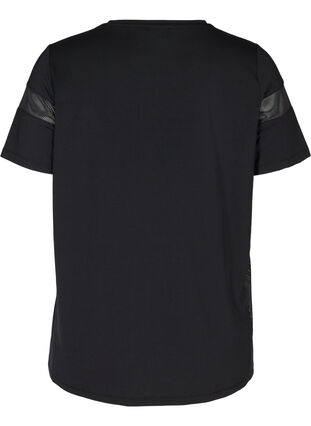 Short-sleeved exercise t-shirt, Black, Packshot image number 1