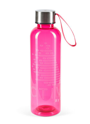 Drinks bottle with logo and screw top, Pink Active, Packshot image number 0