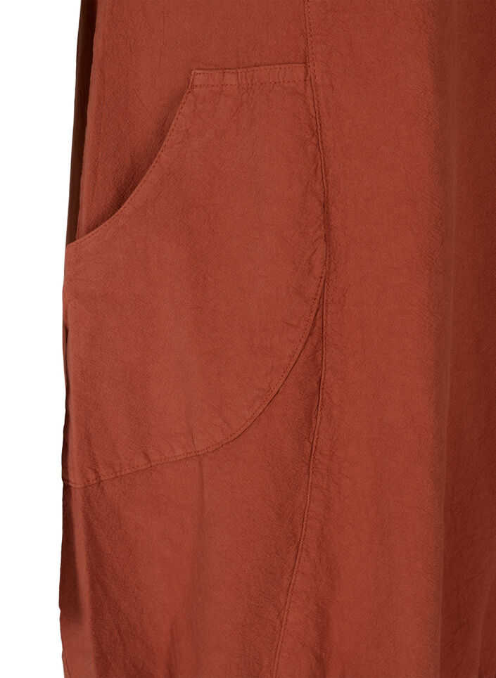 Short-sleeved cotton dress, Orange, Packshot image number 3