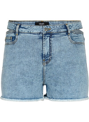 Cut-out denim shorts, Light blue denim, Packshot image number 0