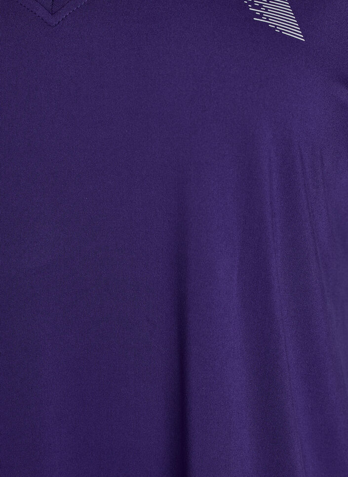Loose training t-shirt with v-neck, Purple, Packshot image number 2