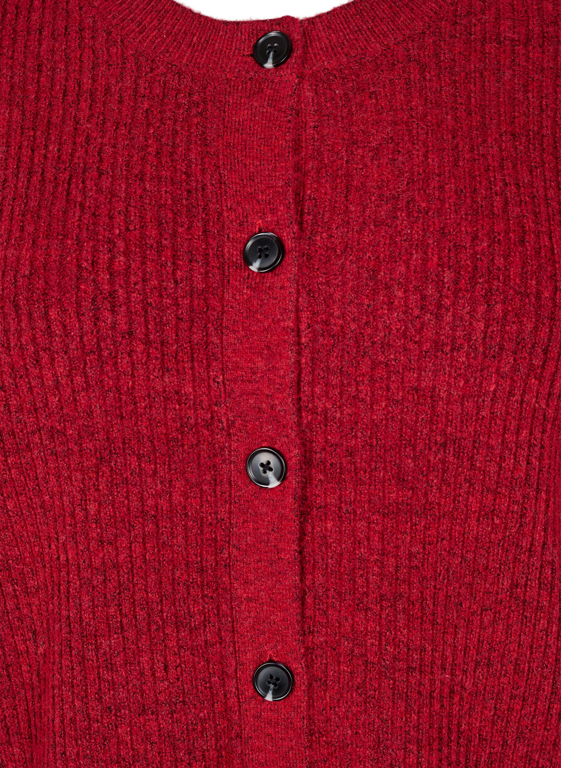 ZizzifashionRib knit cardigan with buttons, Red, Packshot image number 2