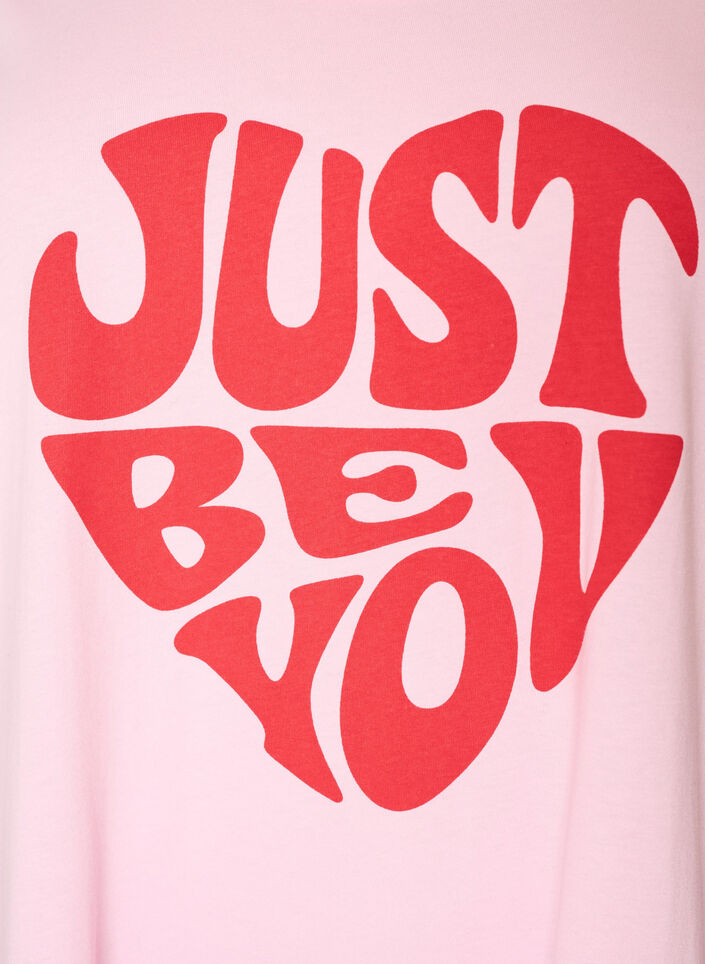 Short-sleeved nightgown in organic cotton, Pink, Packshot image number 2