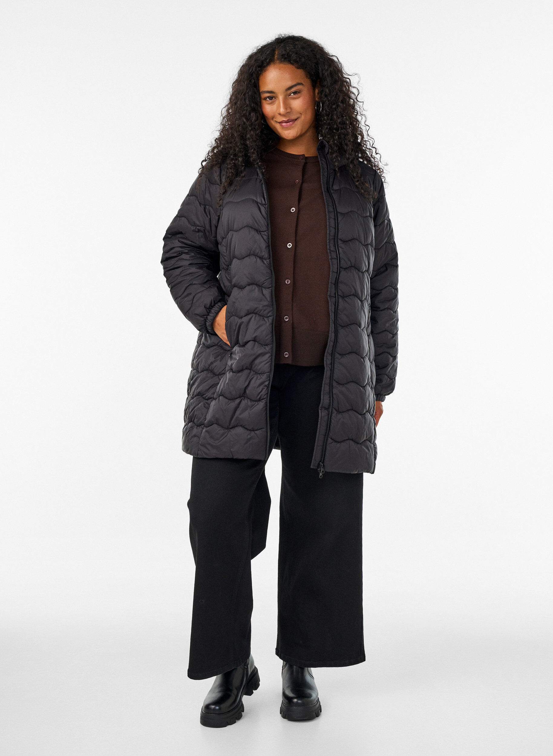 ZizzifashionQuilted jacket, Black, Model image number 1