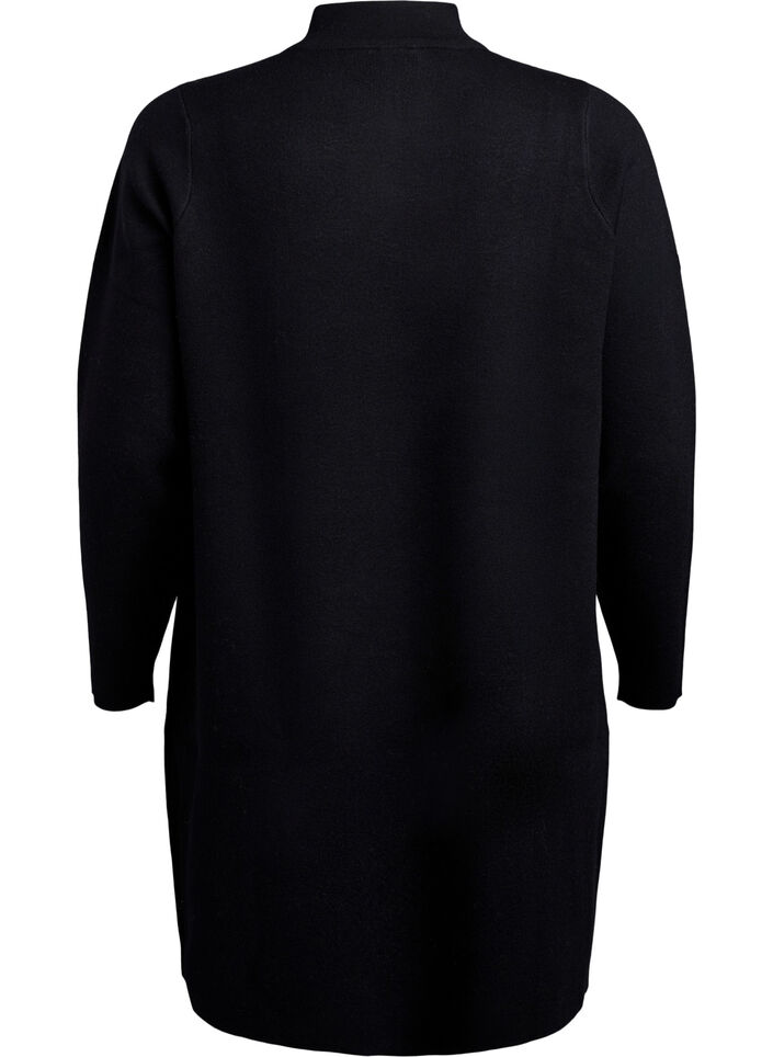 Knit dress with high neck and zipper, Black, Packshot image number 1