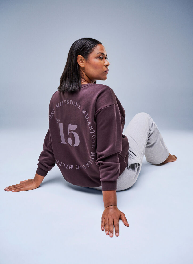 Sweatshirt with statement detail, Brown, Image image number 0
